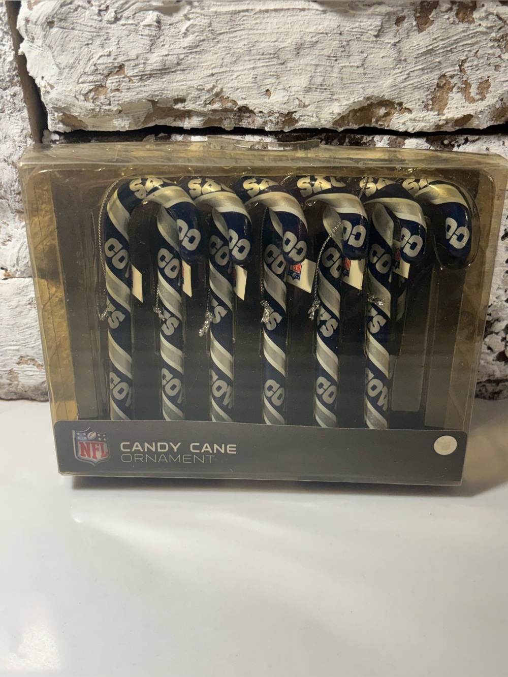 Vintage Dallas Cowboys Candy Cane  Christmas Ornaments NIP Never opened.